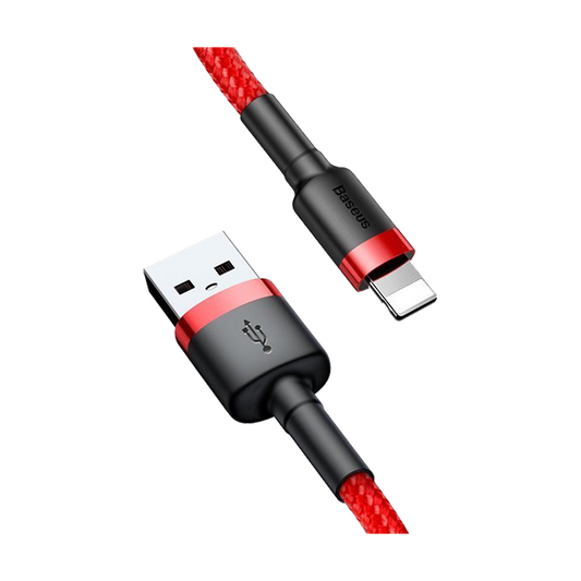 Cablu USB-A Lightning Baseus Cafule 2.4A 1m rosu-negru