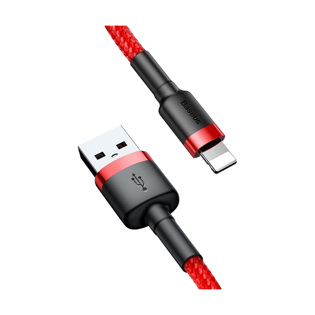 Cablu USB-A Lightning Baseus Cafule 2.4A 1m rosu-negru