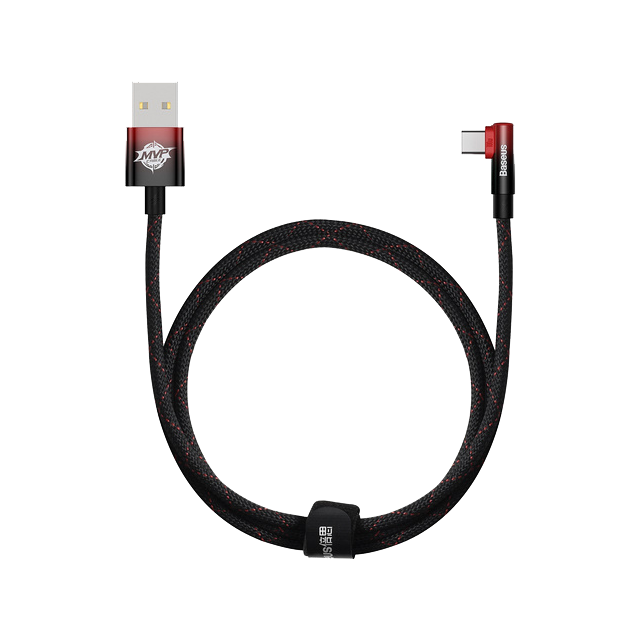 Cablu unghiular USB-A - USB-C Baseus MVP 2 100W 1m negru-rosu