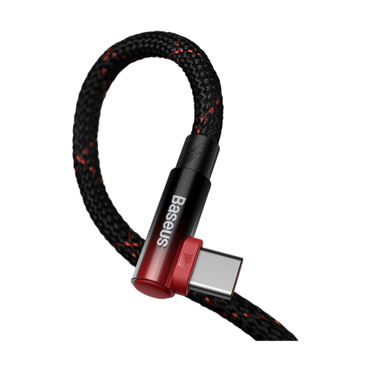 Cablu unghiular USB-A - USB-C Baseus MVP 2 100W 2m negru-rosu