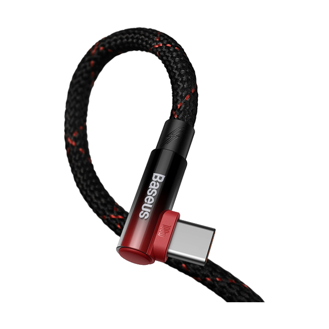 Cablu unghiular USB-A - USB-C Baseus MVP 2 100W 2m negru-rosu