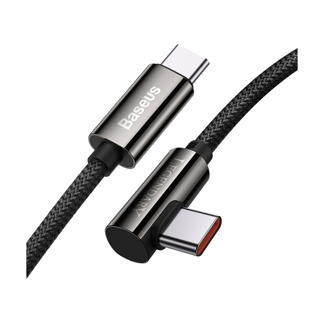 Cablu în unghi drept USB-C - USB-C Baseus Seria Legend 100W 1m negru