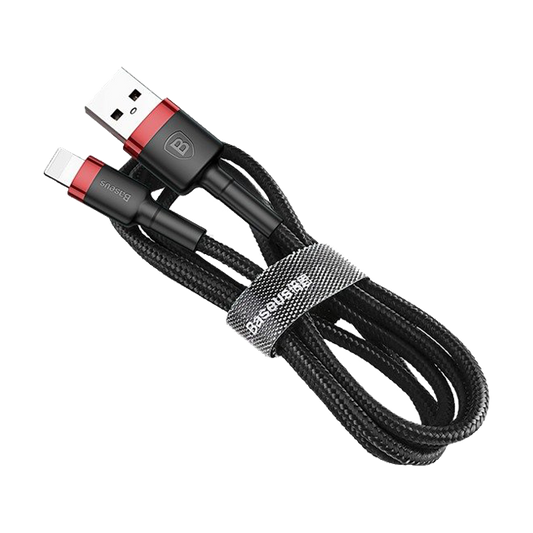Cablu USB-A Lightning Baseus Cafule 2.4A 0.5m Negru-rosu