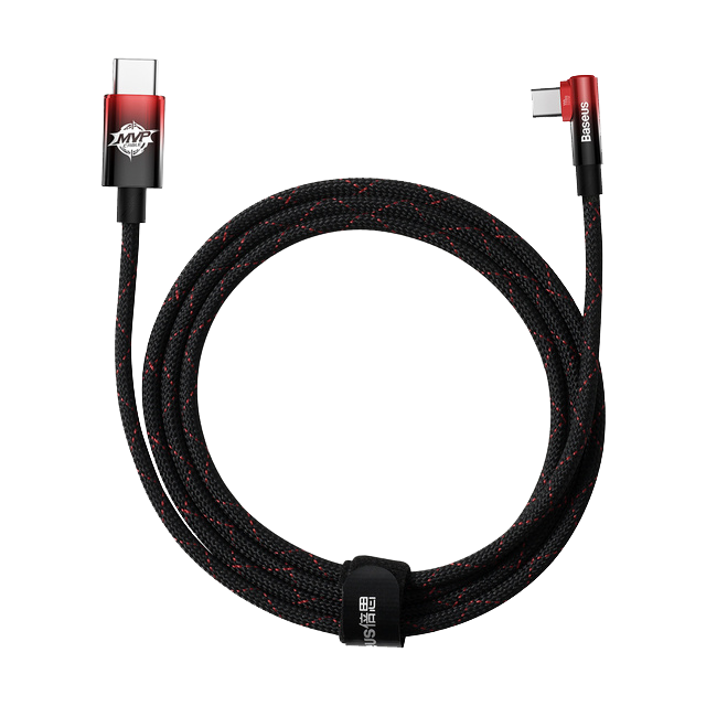 Cablu unghiular USB-C - USB-C Baseus MVP 2 100W 2m negru-rosu