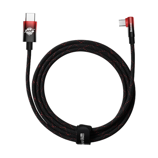 Cablu unghiular USB-C - USB-C Baseus MVP 2 100W 2m negru-rosu