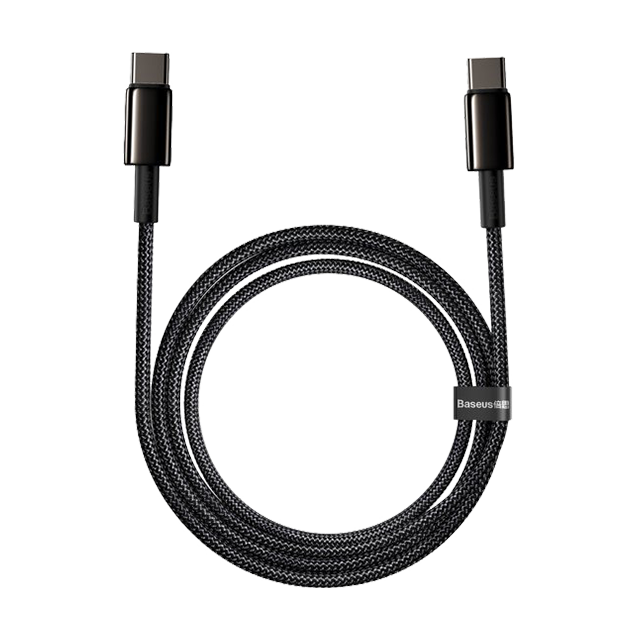 Cablu USB-C - USB-C Baseus Tungsten Gold Quick Charge 4.0 2m negru
