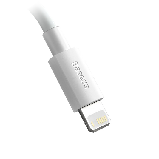 Cablu USB-A - Lightning Baseus Simple Wisdom 2,4A 1,5 m, alb (2 buc)