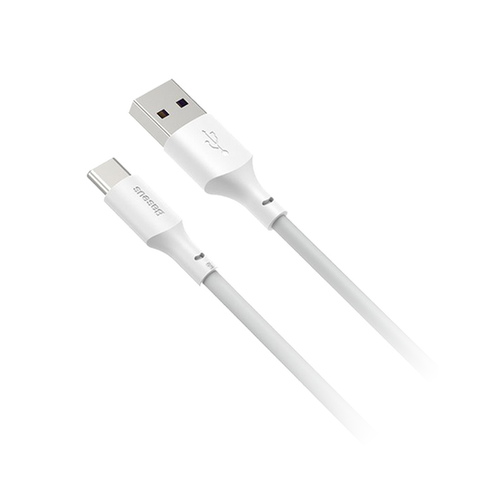 Cablu USB-A - USB-C Baseus Simple Wisdom 5A 40W Xiaomi FC QC 3.0 Alb (2 buc)